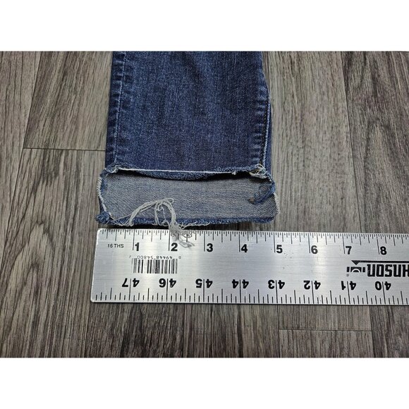 (3/$35) Ann Taylor LOFT Jeans Women 0 / 25 Blue Modern Skinny Distressed Raw Hem - Picture 14 of 14